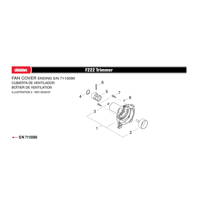 FAN COVER ENDING S/N 7115090