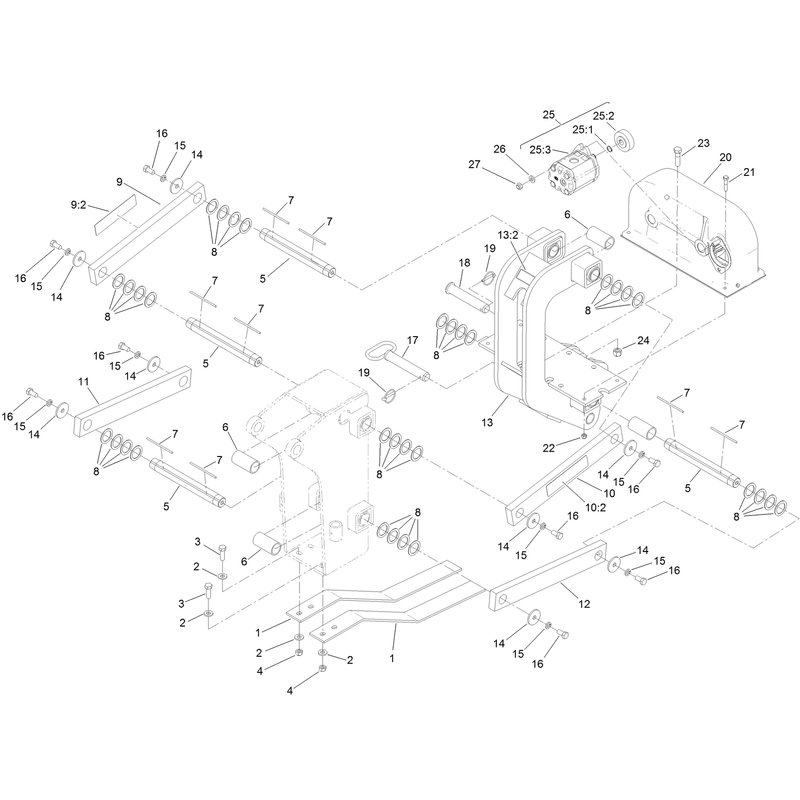 Plow Frame and Blade Mounting Assembly