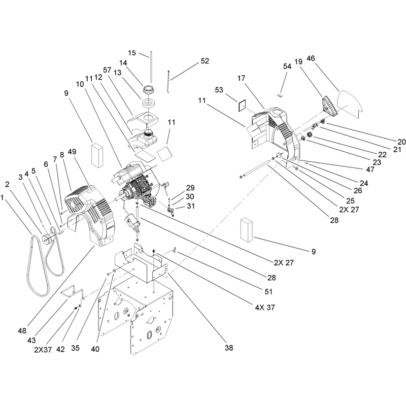 Engine and Frame Assembly