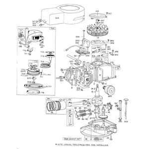 Engine Briggs and Stratton Model No 92908-1129-01 for 21in Hand Propelled Model No 16111