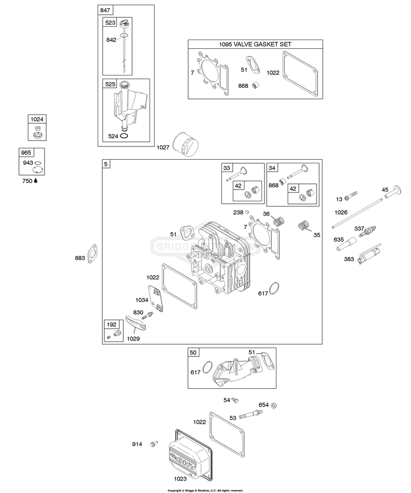 Cylinder Head, Gasket Set - Valve, Lubrication, Valves