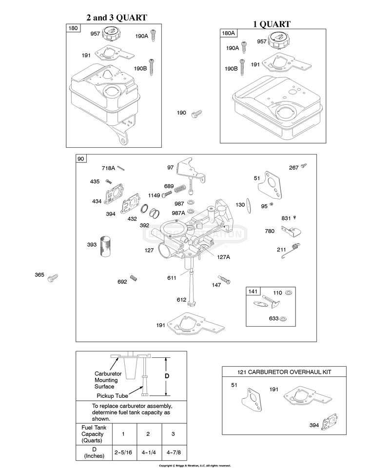 Carburetor, Carburetor Overhaul Kit, Fuel Supply