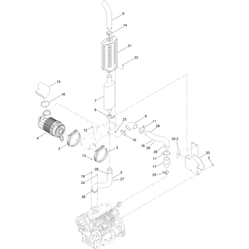 Air Cleaner and Exhaust Assembly