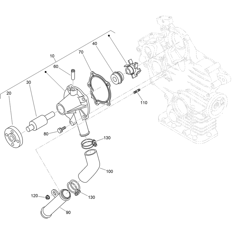Water Pump and Water Pipe Assembly