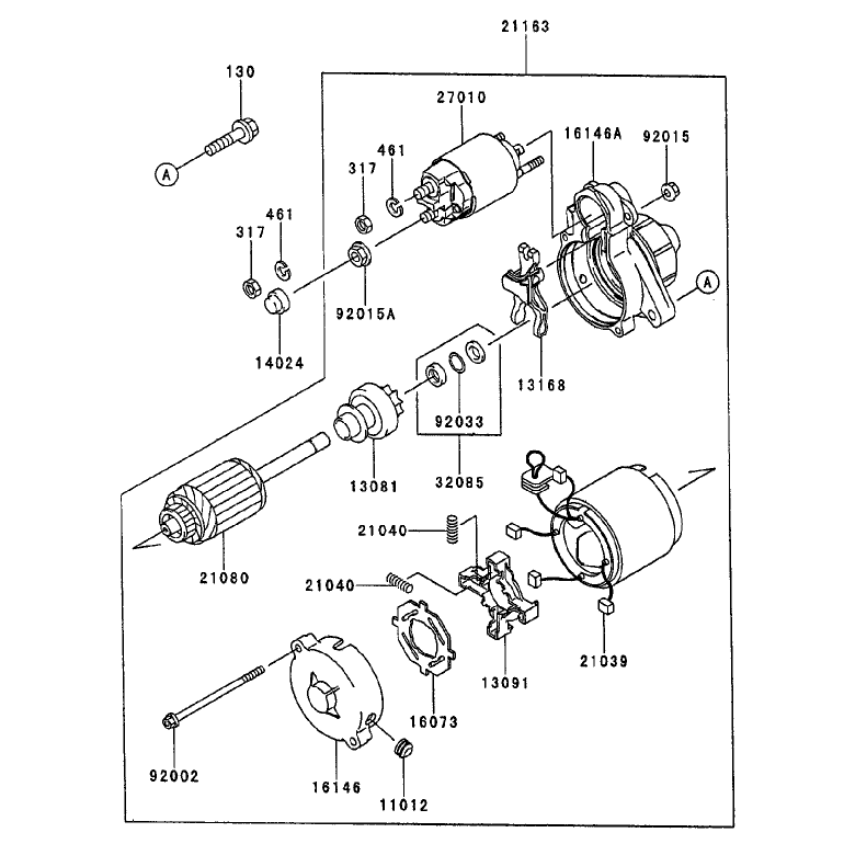 Starter Assembly Kawasaki FD750D-AS03