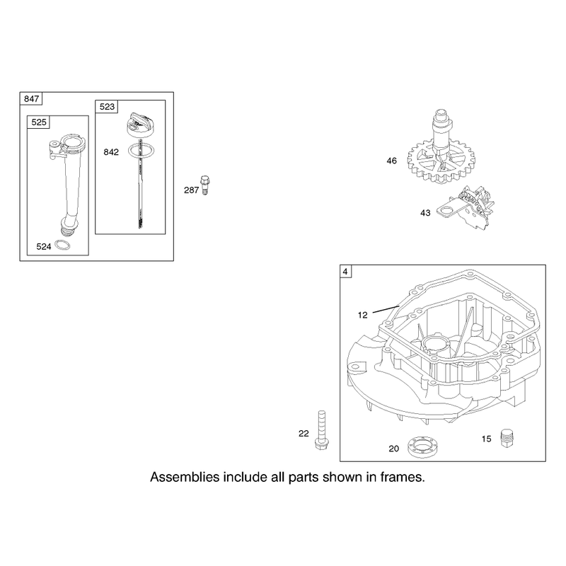 Crankcase Assembly Engine Briggs and Stratton Model 122602-0120-E1