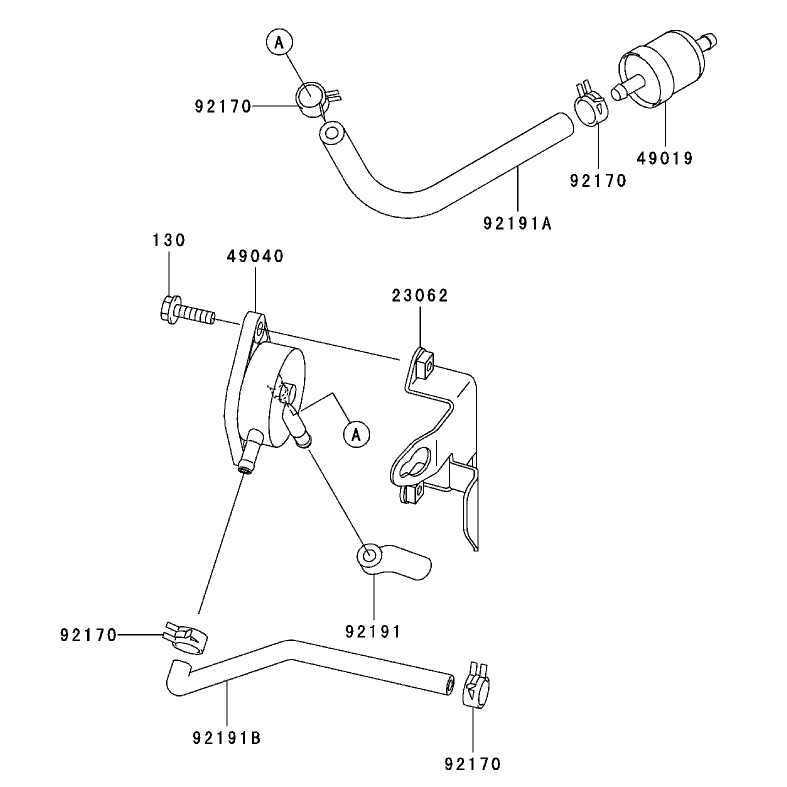 Fuel TankFuel Valve Assembly Kawasaki FH451V-AS11