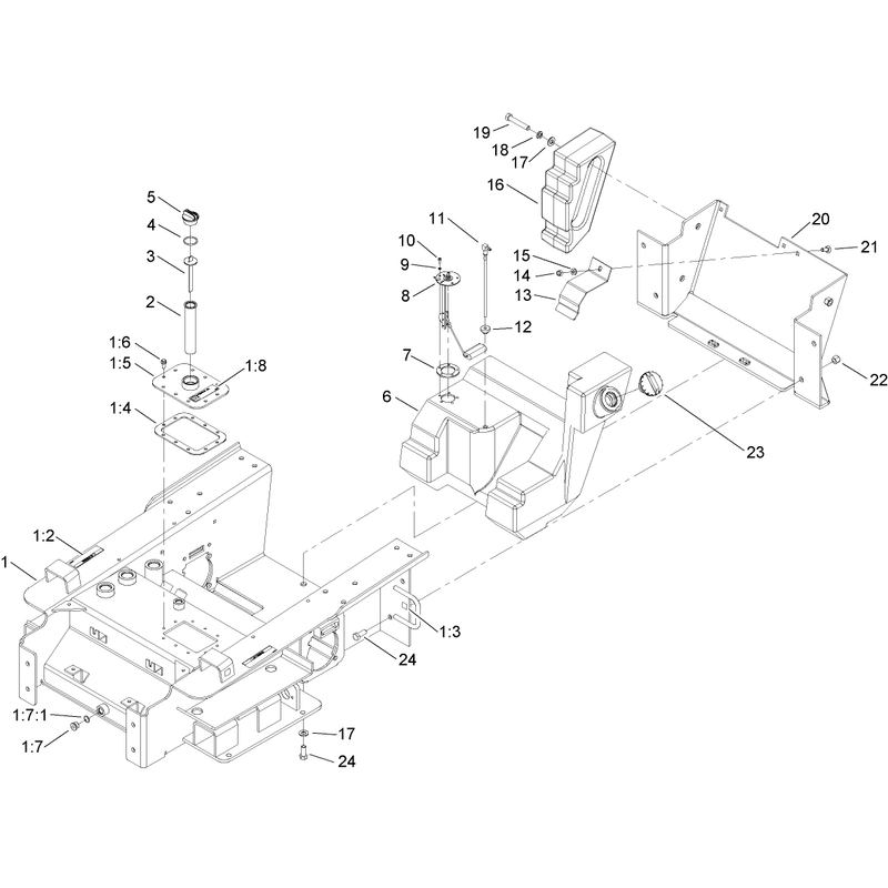Main Frame and Fuel Tank Assembly