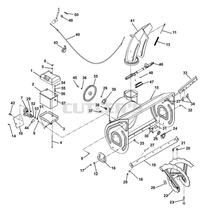 Chute, Auger And Battery