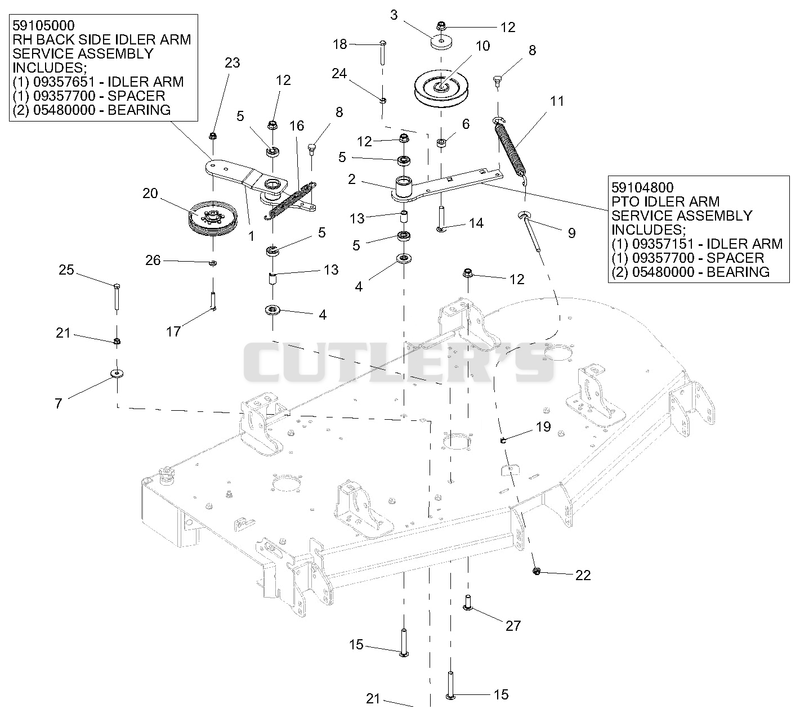 Idlers And Sheaves - 60-Inch Deck