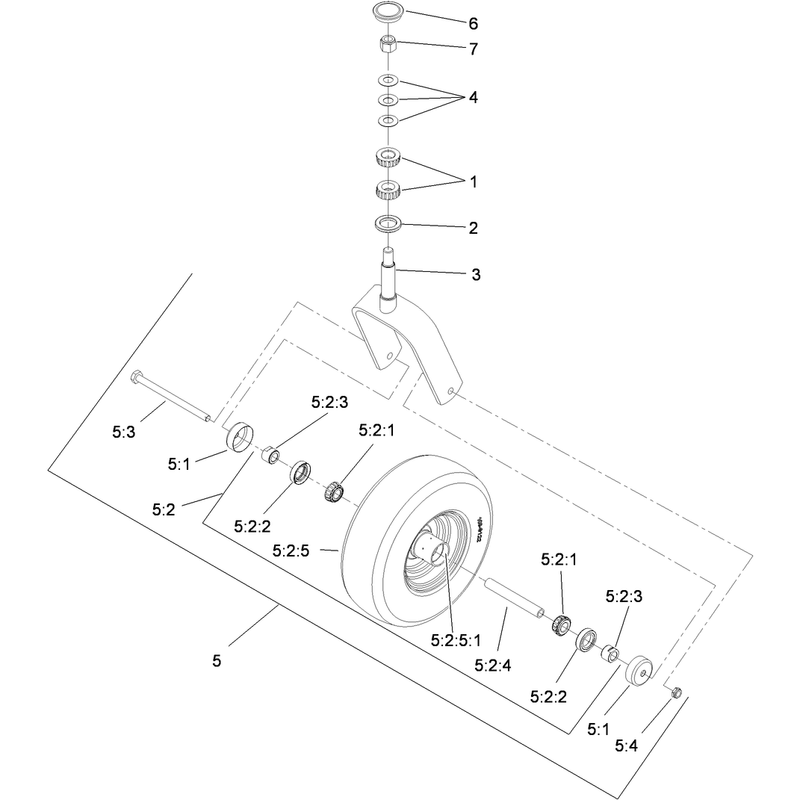 Caster Wheel and Fork Assembly