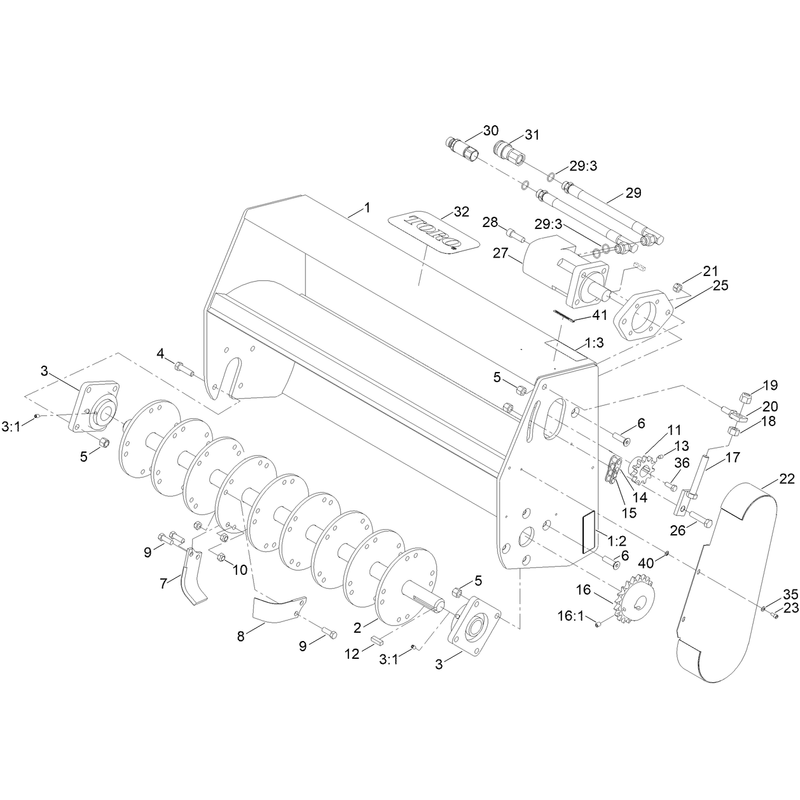 40 Inch Tiller Assembly