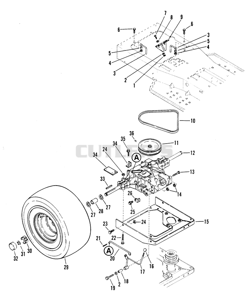 REAR WHEEL AND GEAR DRIVE