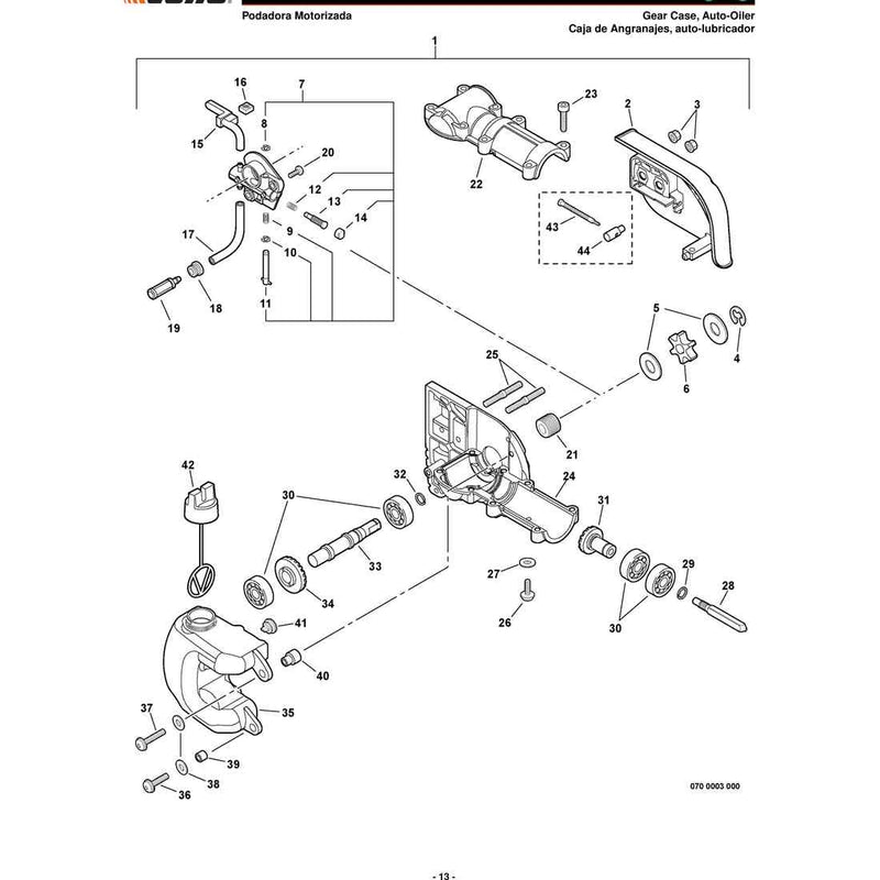 Caja de Angranajes, auto-lubricador