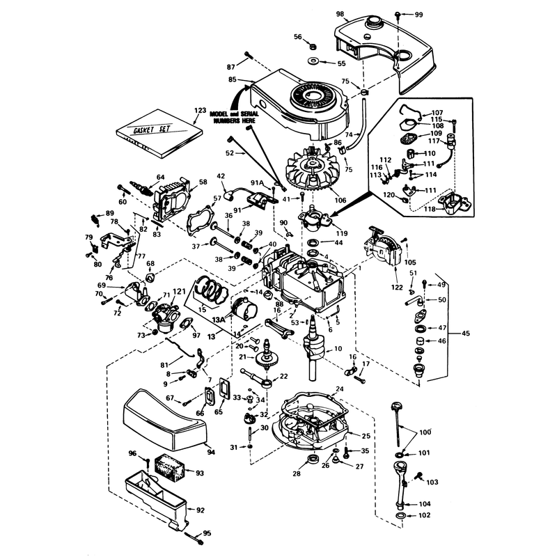 Engine Tecumseh Model No Tnt 100-10081d
