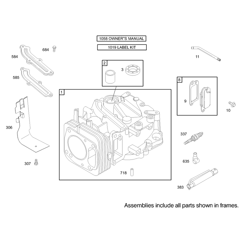 Cylinder Assembly Briggs and Stratton Model 122602-0120-E1