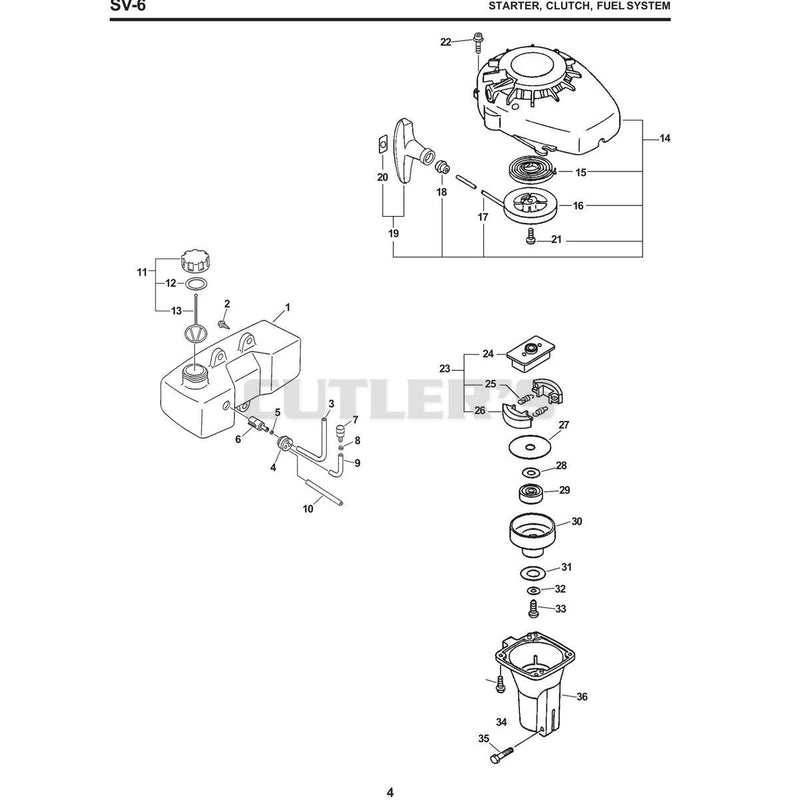 Starter, Clutch, Fuel System