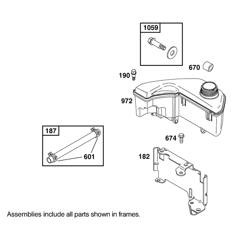 Fuel Tank Assembly Engine GTS 200 Only on 20791