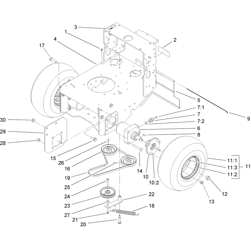 Pump Drive and Wheel Motor Assembly