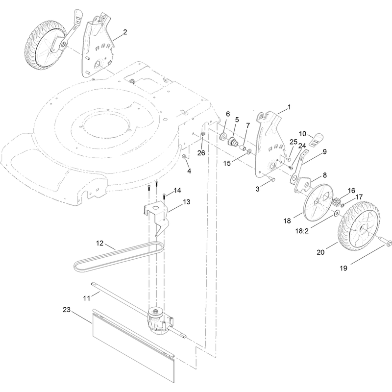 Transmission and Rear Wheel Drive Assembly