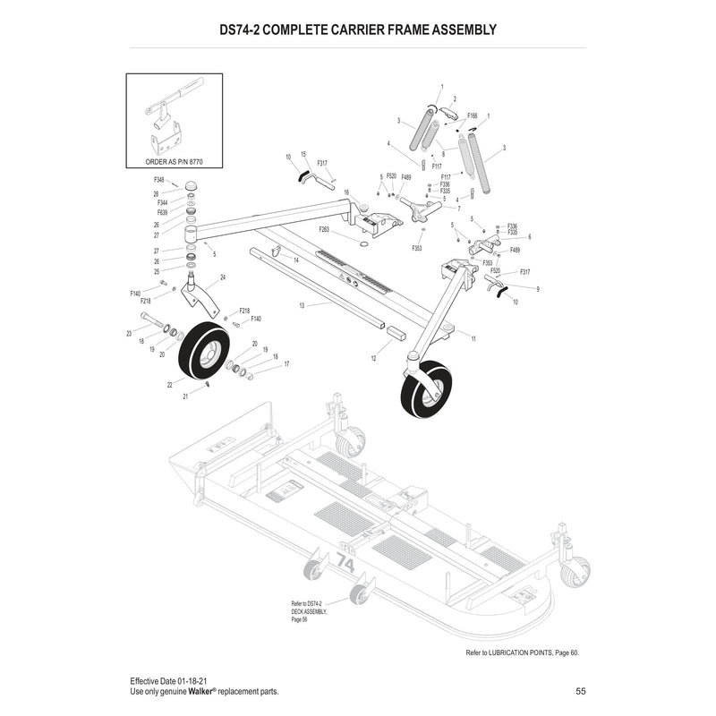 DS74-2 COMPLETE CARRIER FRAME ASSEMBLY