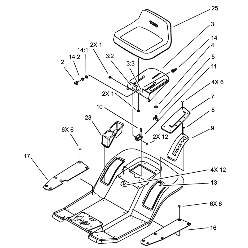 Rear Body and Seat Assembly