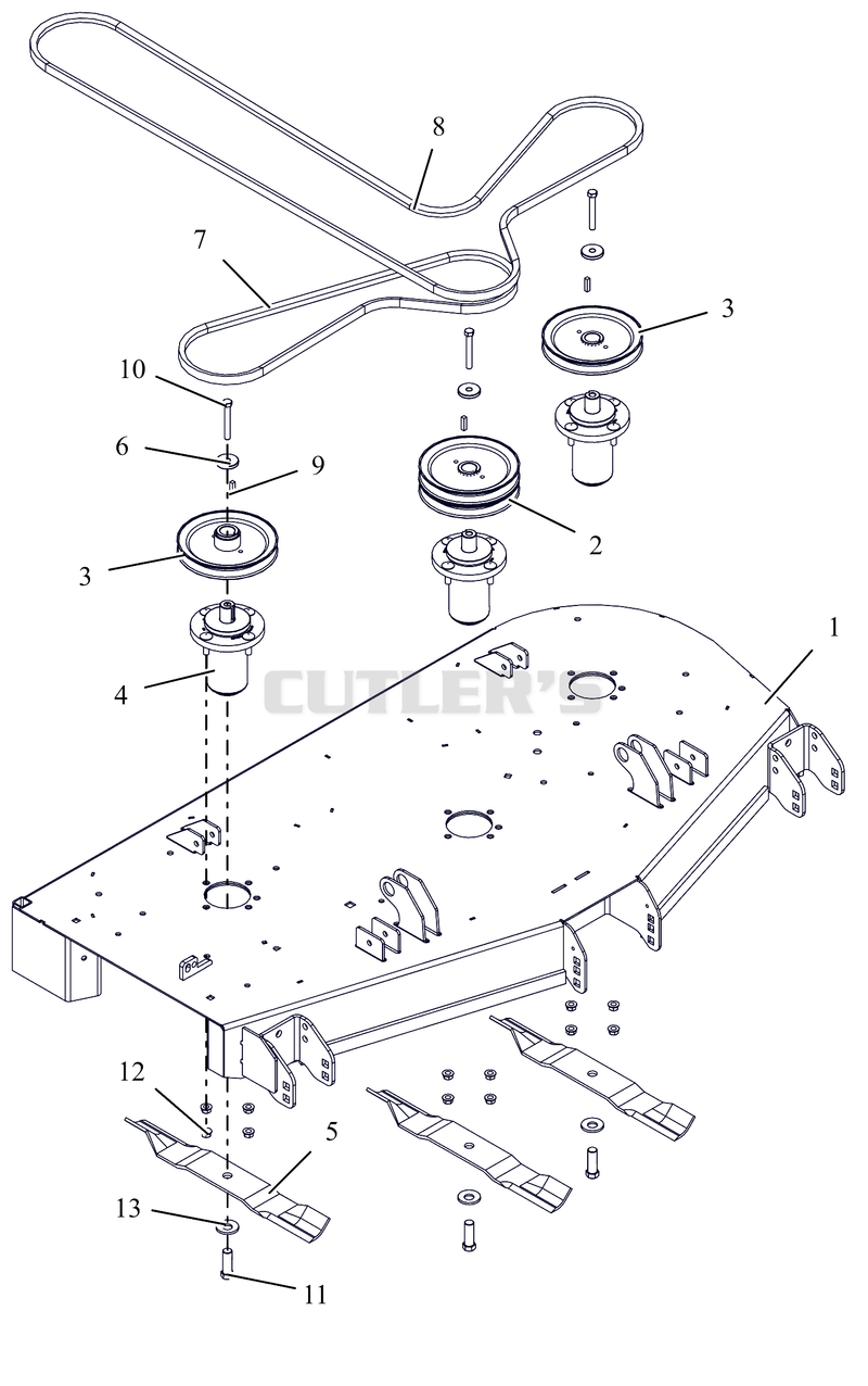 Deck, Belts, Blades And Spindles - 52"