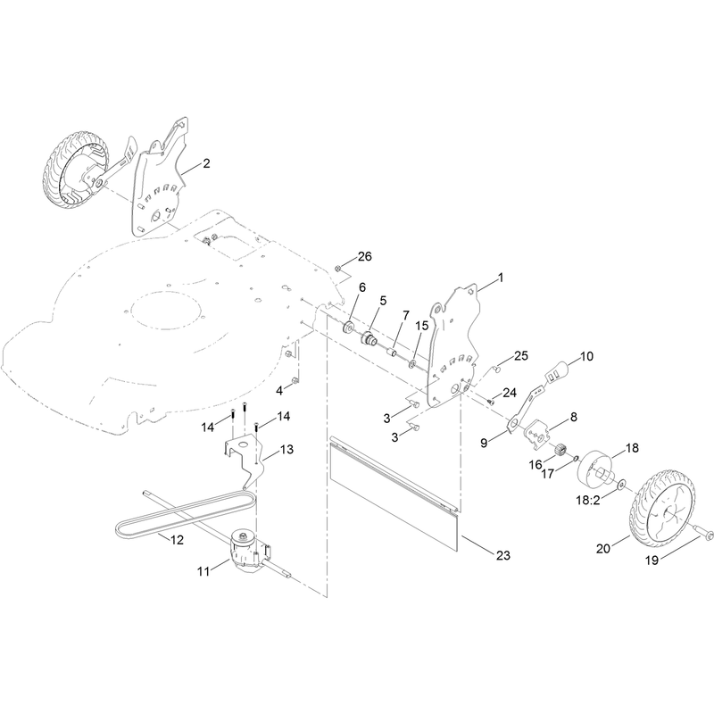 Transmission and Rear Wheel Assembly
