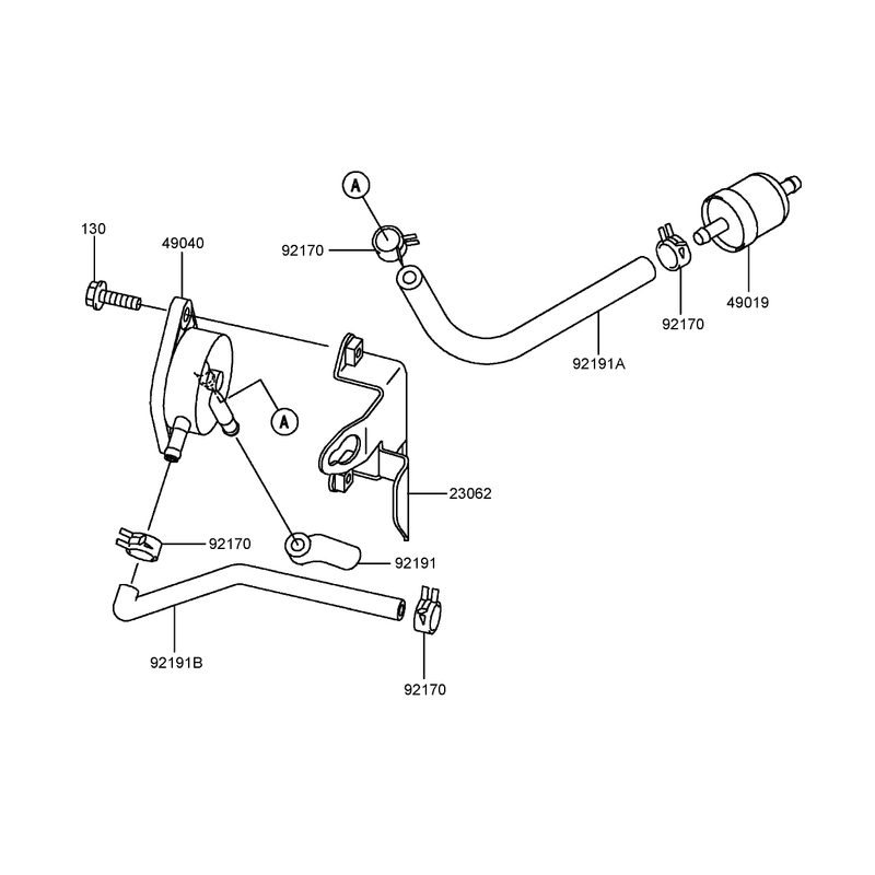 Fuel Tank and Valve Assembly  Kawasaki FH541V-BS23-R