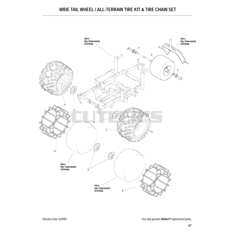 Wide Tail Wheel All Terrain Tire Kit