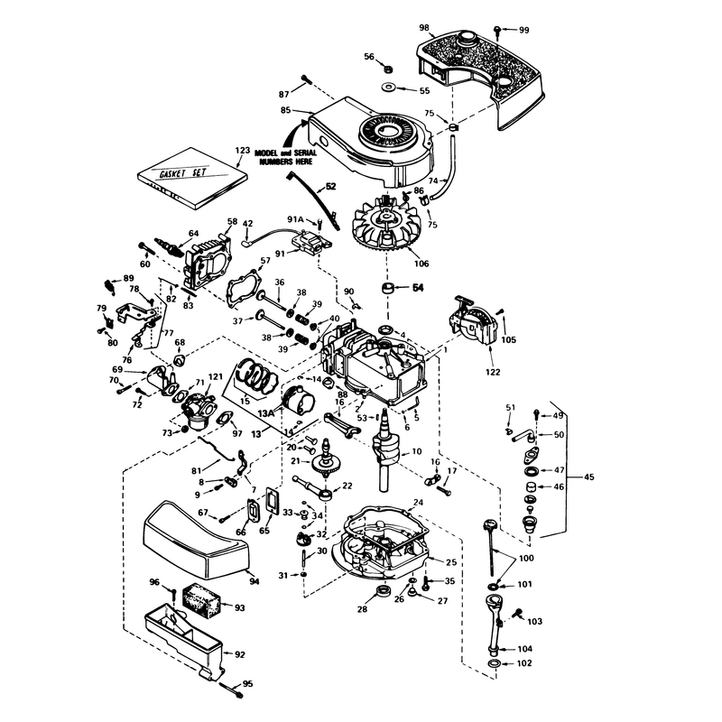 Engine Tecumseh Model No Tnt 100-10077e