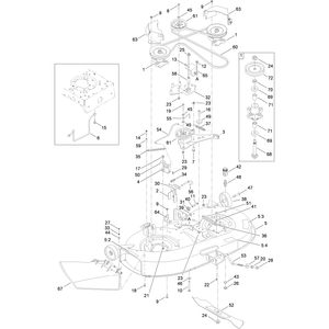 42 Inch Deck Spindle and Belt Drive Assembly