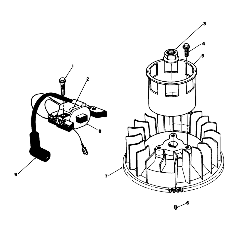 Magneto & Flywheel Assembly (engine Model No. Vml0-2)