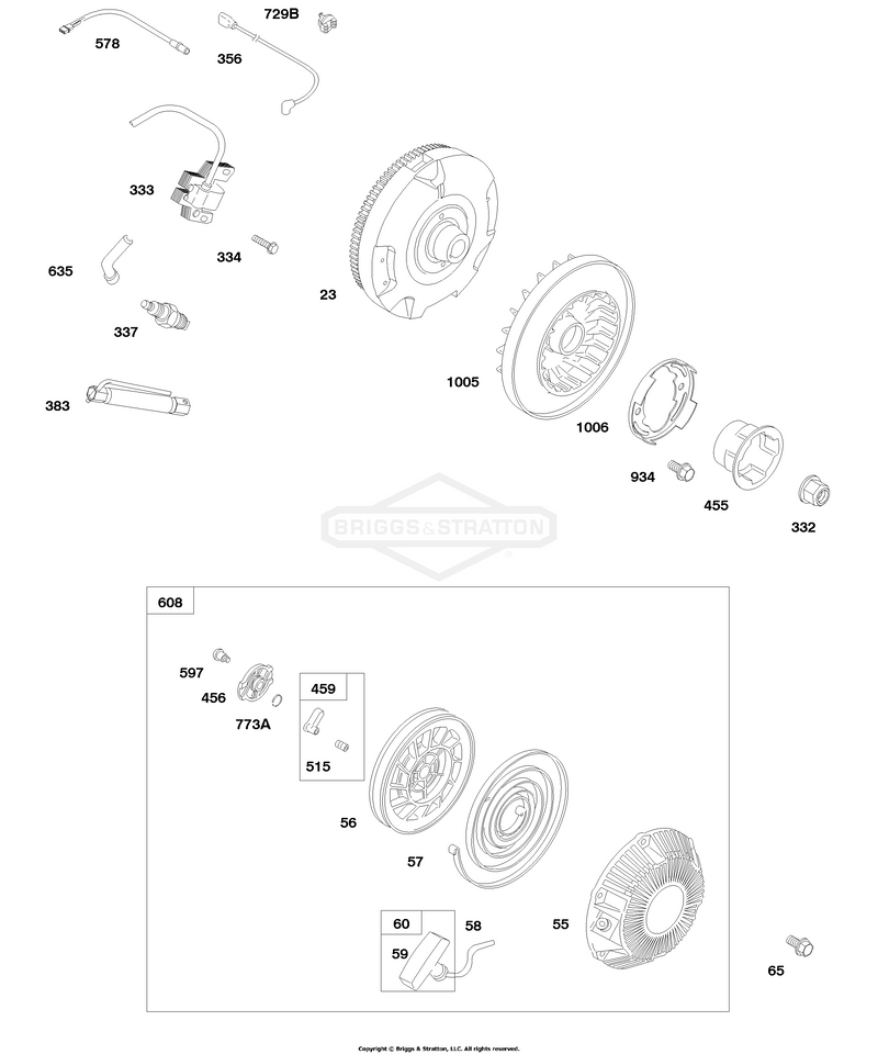 Flywheel, Rewind Starter, Ignition
