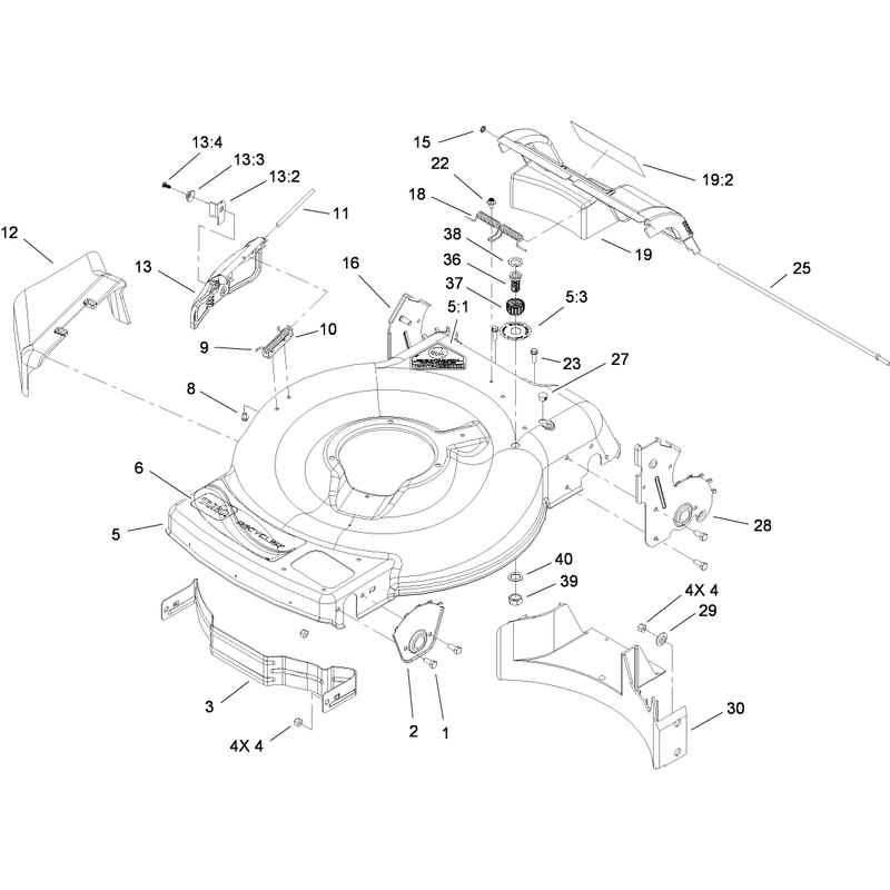 Deck Side Chute and Rear Door Assembly
