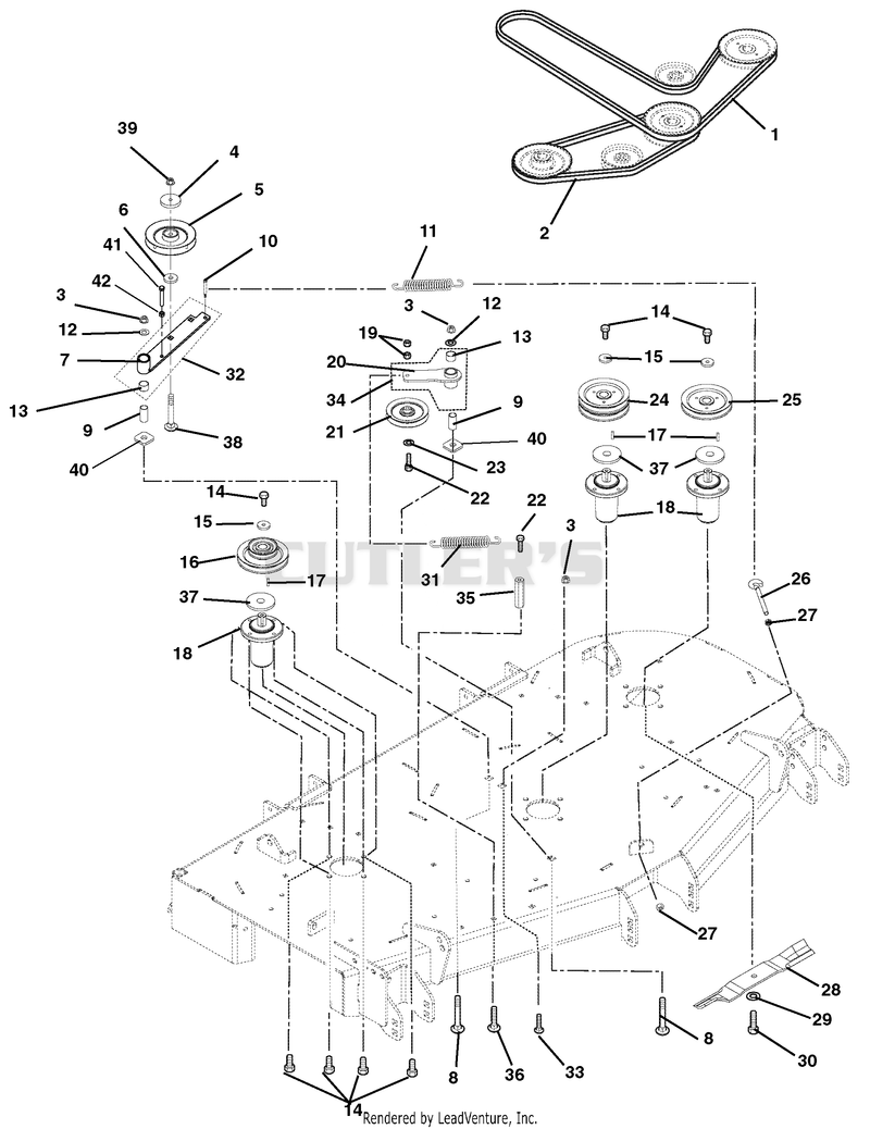 Belts, Spindles, Idlers And Mower Blades