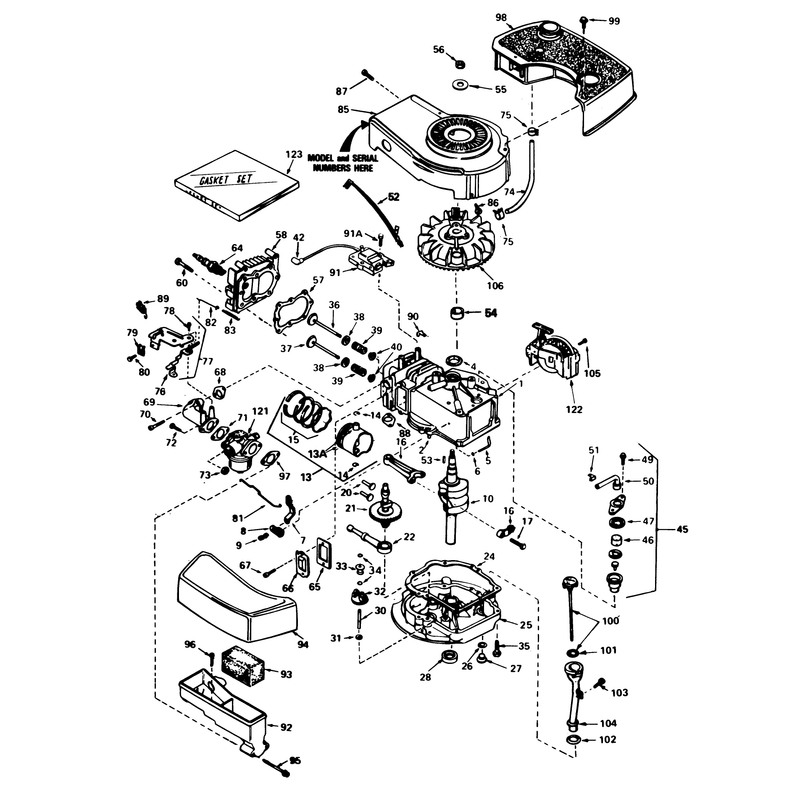 Engine Tecumseh Model No Tnt 100-10077e