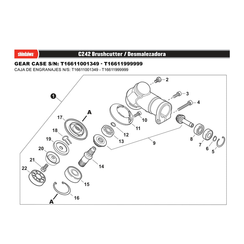 GEAR CASE S/N: T16611001349 - T16611999999