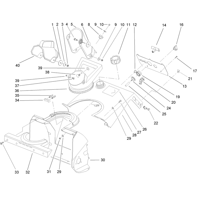 Housing, Upper Shroud, and Chute Assembly