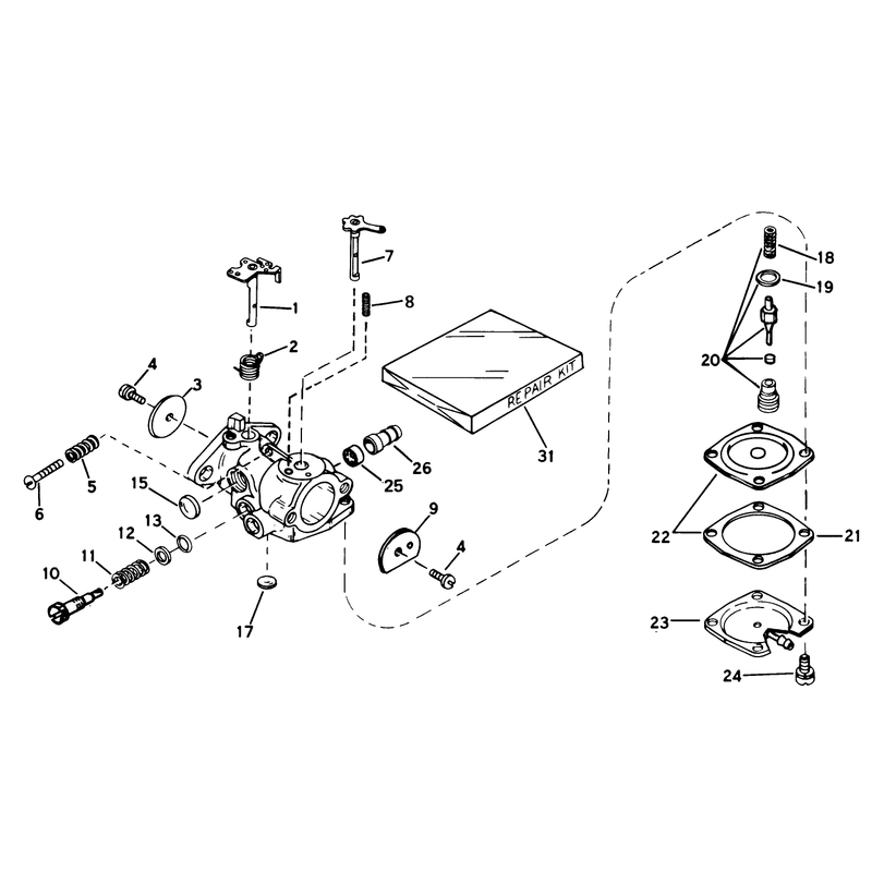 Carburetor No. 632101 Engine Model Ah520 Type 1585a Unit Model 38120 (used On Units With Serial No. 0100000 Thru