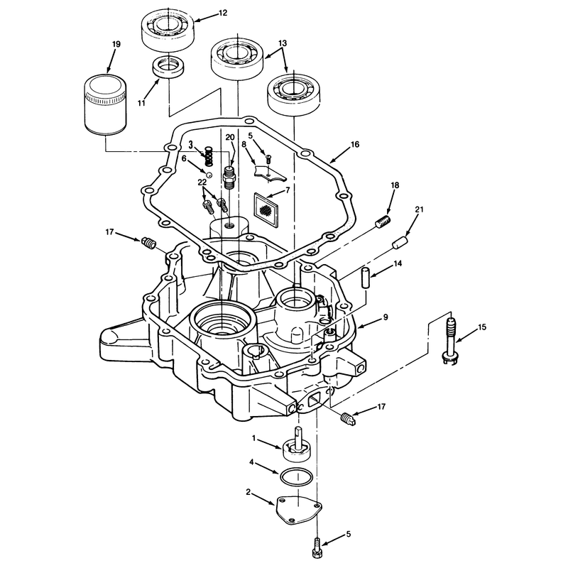 14hp Engine Oil Base and Pump Assembly