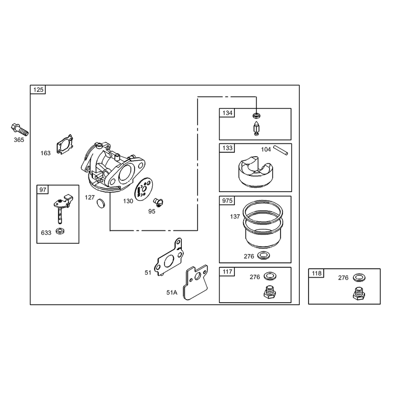 Carburetor Assembly Briggs and Stratton Model 122602-0111-E1