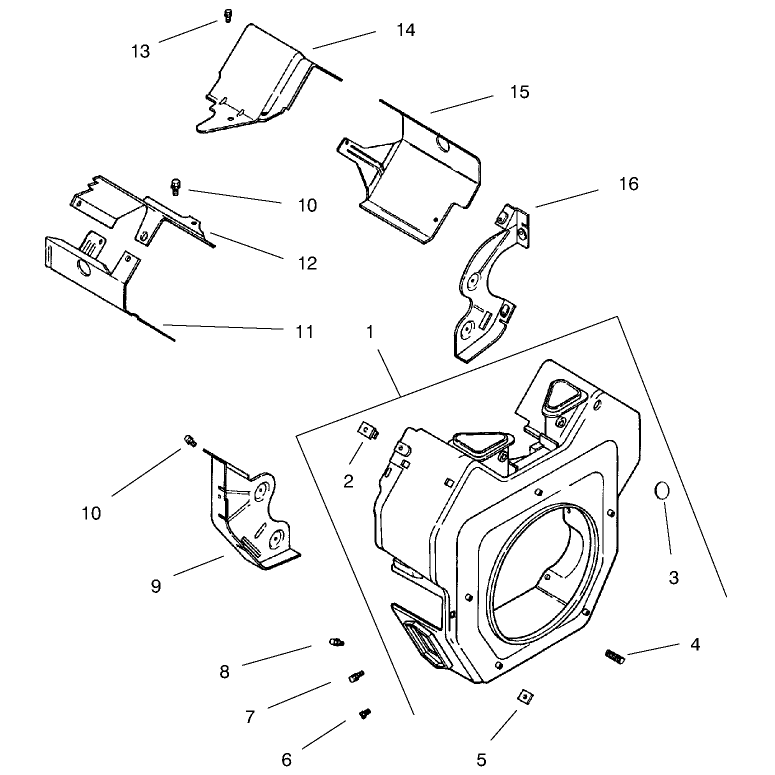 Group 6 Blower Housing and Baffles ch25s-68606 Kohler