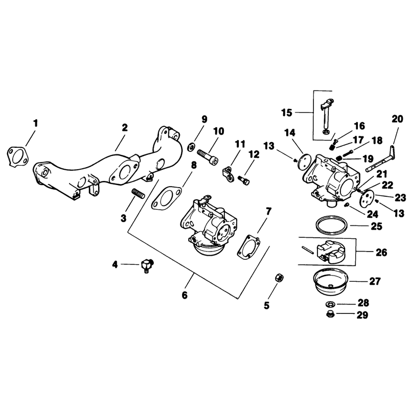 Carburetor Engine Kohler Model No Mv16s Type 56511