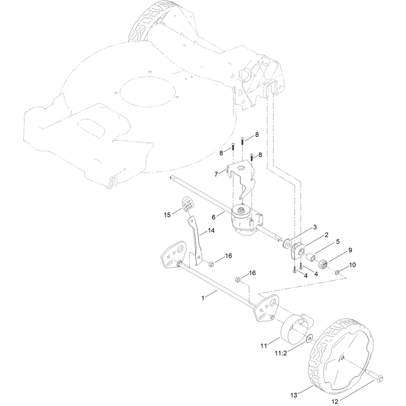 Rear Wheel and Height of Cut Assembly