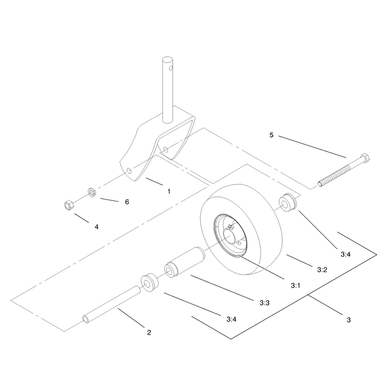 Caster and Wheel Assembly No 1-322154