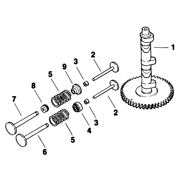 Camshaft and Valves Engine Model No Mv16s Type 56519