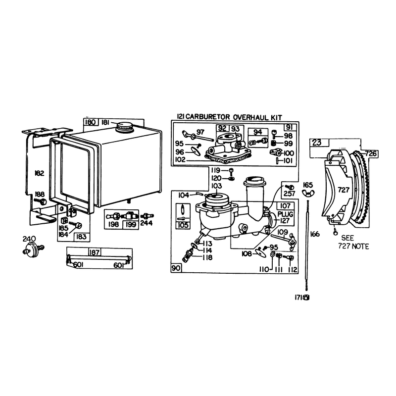 Engine Briggs & Stratton Model No. 252416 Type 0141-01