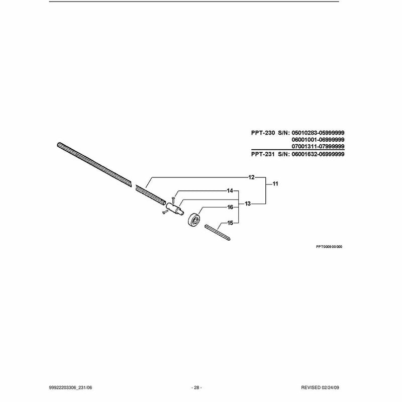 Driveshaft, Connector S/N: 06001632 - 06999999