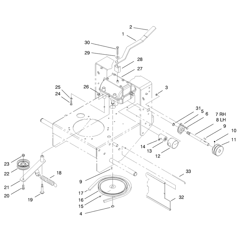 Transmission and Idler Pulley Assembly